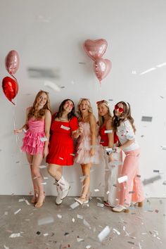 studio shoot, valentines day, pink, galentines, senior photos, red, heart, rep team, confetti, vday, outfit inspo Vday Outfit, Studio Shoot, Senior Photos, Red Heart, Confetti, Outfit Inspo, Red