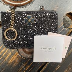 Nwt - Glitter Up Your Keys With This Fancy Yet Fun Petite Wallet. Perfect For On-The-Go, Holds Cash, Change And Credit Cards! Compact Kate Spade Wallets As Gifts, Kate Spade Coin Purse With Card Slots As Gift, Kate Spade Bags With Card Slots For Gift, Key Holder Wallet, Heart Coin, Coin Purse Keychain, Bags Kate Spade, Keychain Wallet, Kate Spade Wallet