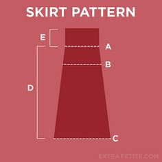 the skirt pattern is shown in red and white