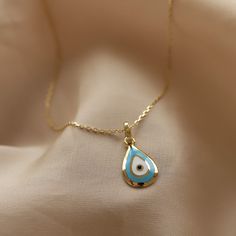 14k Real Solid Gold Turquoise Blue Enamel Evil Eye Drop Pendant Minimalist Designed Necklace Dainty Gift for Women Modern Valentine's Day ⓂMaterials & Specifications : Chain Lengths : 42 cm (16.5 in) 44 cm (17.3 in) 46 cm (18.1 in) 48 cm (18.8 in) Evil Eye Drop Pendant Width : 7 mm (0.27 in) Evil Eye Drop Pendant Length : 1.2 cm (0.47 in) Eye Drop, Pendant Minimalist, Tiny Elephant, Elephant Pendant, Necklace Dainty, Mesh Design, Drop Pendant, Chain Ring, Gift For Women