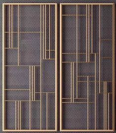 an art deco wallpaper design in gold and blue