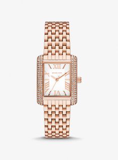 Side panels of understated pavé crystals add shine to the rectangular face of our petite Emery watch. The polished beveled strap is made of rose gold-tone material , while the dial features Roman numeral indexes for a luxurious finish. Glamorous enough to pair with evening looks yet understated enough to complement a simple T-shirt and jeans, this is a timeless style you’ll never want to take off. Rose Gold Rectangular Watch With Metal Dial, Rectangular Rose Gold Watch With Metal Dial, Elegant Rectangular Rose Gold Diamond Watch, Elegant Rose Gold Rectangular Diamond Watch, Michael Kors Timeless Diamond Watch With Diamond Hour Markers, Michael Kors Timeless Diamond Watch, Elegant Michael Kors Diamond Watch With Diamond Hour Markers, Elegant Michael Kors Diamond Watch, Michael Kors Elegant Diamond Watch