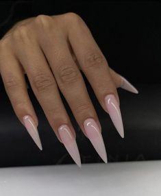 Staleto Nails French Tip, Stelltos Nails, Nude Pink Stiletto Nails, Almond Long Acrylic Nails, Plain Stiletto Nails, Xl Almond Nails, Nude Stiletto Nail Designs, Acrylic Nail Designs Stiletto, Medium Length Stiletto Nails