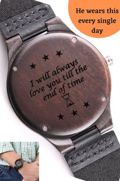 birthday gift for boyfriend Brown Automatic Watch Ideal For Gift, Gift Brown Leather Strap Watches, Timeless Leather Watch As A Gift, Father's Day Gift Brown Watch Accessories, Brown Leather Strap Watch As Gift, Wooden Watches As Gifts, Wooden Watches With Round Dial As Gift, Engraved Brown Watches For Gift, Engraved Brown Watches For Gifts