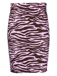 mauve/coffee brown stretch-design zebra print logo print to the front high-waisted Zebra Skirt, Pencil Midi Skirt, Fashion Capsule Wardrobe, The Attico, 2000s Fashion Outfits, Fashion Capsule, Midi Skirt Pencil, Pink Zebra, Mid Length Skirts