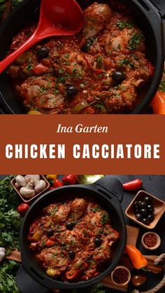 Ina Garten Chicken Cacciatore Chicken Cacciatore Ina Garten, Ina Garten Pot Roast Barefoot Contessa, Ina Garten Chicken Cacciatore, Chicken Cacciatore Recipe Crockpot, Chicken Cacciatore Recipe Authentic, Chicken Spinach Tomato Recipe, Chicken Thighs With Pasta, Pork Cacciatore Recipe, Chicken Catchatori Recipe