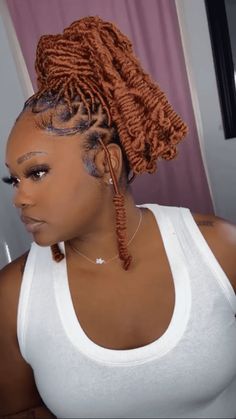 Soft Loc Knots, Loc Knot Ponytail Styles, Soft Locs Hairstyles Ideas, Island Locs, Short Dreadlocks Styles