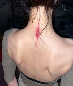 Red Vein Tattoo, Line Tattoo Neck, Open Mouth Tattoo, Tattoo Areas, Good Tattoos, Mouth Tattoo, Red Ink Tattoos, 얼굴 그리기, Tattoo Aftercare