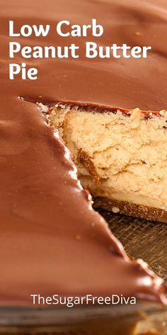 a piece of low carb sugar free peanut butter pie