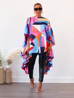 Serayah Multicolored Top - Ninth and Maple Top Maternity Fits, Mode Kimono, Silky Top, Shop Dress, African Fashion Women Clothing, African Fashion Women, African Design Dresses, African Design, Dress Material