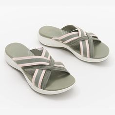 Women’s Cross-Strap Slip-On Casual Sandals Sandals 2022, Women Platform Shoes, Comfy Shoes, Women Sandals