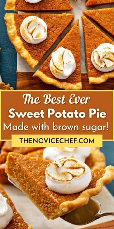 the best ever sweet potato pie made with brown sugar