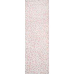 a pink and white rug with an animal print