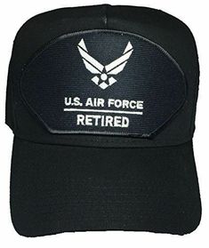 U.S. AIR FORCE RETIRED W/ HAP ARNOLD HAT - BLACK - Veteran Owned Business. BLACK Cap High Detail and Impact - U.S. AIR FORCE RETIRED W/ HAP ARNOLD HAT. 8 Rows Stitching on Visor and Pro Stitch on Crown 5 panel hat. U.S. AIR FORCE RETIRED W/ HAP ARNOLD VETERAN HAT - Adjustable Size, BLACK Golf Style. HatnPatch Is THE Veteran Owned and Operated Family Business - 2 Generations of Retired Marines - We Ship Your Order Within 24 Hours And Usually The SAME DAY! Black Military Baseball Cap One Size, Military Style Black Snapback Hat With Flat Bill, Military Style Black Adjustable Snapback Hat, Military Style Black Snapback Hat, Black Military Snapback Hat For Sports, Military Style Black Visor Snapback Hat, Black Military Style Snapback Hat With Flat Bill, Black Military Style Snapback For Sports, Adjustable Black Military Snapback Hat