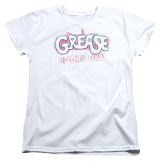 Officially Licensed Merchandise. Printed in the U.S.A. 100% Cotton Tee. Form-Fitting and Cut More Narrowly Through the Bust. Design Will Not Fade, Crack or Peel After Multiple Washes. State of the Art Digitally Printed Clothing. Made to Order. Takes 2-5 Business Days to Make to Perfection. Grease Is The Word, White Lanterns, Woman Movie, Pink Panthers, Movie Shirts, Womens T Shirt, Movie T Shirts, Sleeves (women), Grease