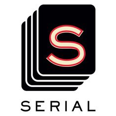 the logo for serial is shown in black and red with an orange letter on it