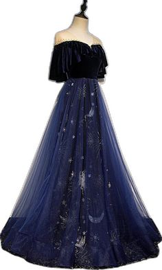 Royal Blue Floor-length Tulle Dress, Floor-length Blue Dress For Evening Events, Blue Floor-length Evening Dress, Blue Tulle Evening Maxi Dress, Evening Blue Tulle Maxi Dress, Royal Blue Tulle Evening Dress, Blue Velvet Evening Dress, Blue Evening Gowns, Marine Uniform