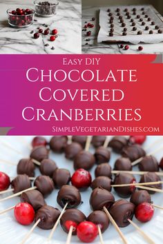 chocolate covered cranberries recipe #chocolatecoveredcranberries #chocolate #cranberries Cranberry Treats, New Year's Snacks, Apple Bars, Chocolate Candy Recipes, Chocolate Covered Fruit, Easy Treat, Hosting Holidays, Easy Treats