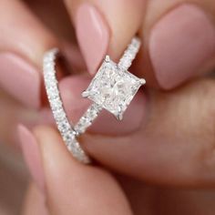 ad eBay - Find many great new & used options and get the best deals for 2.43Ctw Princess Cut Moissanite Bridal Set Engagement Ring 14k White Gold Plated at the best online prices at eBay! Free shipping for many products! Cushion Cut Wedding Rings, Moissanite Wedding Set, Couples Ring, Wedding Rings Princess Cut, Princess Cut Engagement, Princess Cut Moissanite, Moissanite Bridal Sets, Diamond Collection, Princess Cut Rings