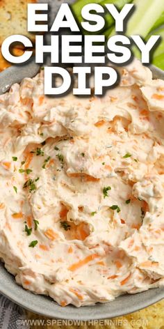 an easy cheese dip recipe with carrots and celery