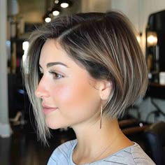 Try%20These%20Asymmetrical%20Bob%20Haircuts%20for%20an%20Edgier%20Style%20in%202025 Short Angular Bob, Textured Bob For Thinning Hair, Asymmetrical Bob Round Face, Bob Hairstyles For Fine Hair Round Face, Chin Length Bob Side Part, Undercut Bob Hidden, Angled Bob Haircuts For Fine Hair, Angled Short Bob, Asimetric Bob Haircut