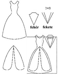 the paper doll is showing how to make a dress