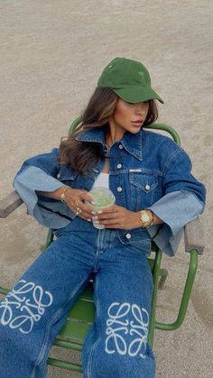 #loewejeans #denimondenim Loewe Outfit, Ootd Denim, Fringe Mini Dress, Double Denim, Just Style, Work Looks, Denim Outfit, Sophisticated Style, Outfits Aesthetic