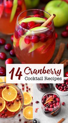 cranberry cocktail recipe with oranges and apples