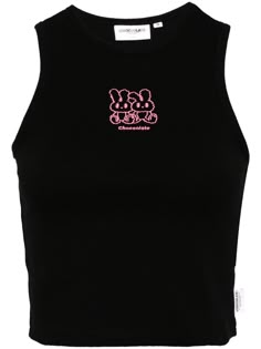 black/bubblegum pink cotton blend stretch-jersey graphic print to the front logo patch to the side crew neck sleeveless cropped straight hem Png Clothes, Outfit Png, Rock Outfits, Wardrobe Edit, City Dress, Girl Fits, Exclusive Fashion, Basic Outfits, Classic Outfits