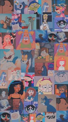 an image of cartoon characters collaged together