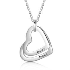 Carry those special names right on your heart! The Hollow Heart Sterling Silver Necklace features a hollowed out heart dangling on a silver chain with your choice of two engraved names. This is such a touching custom made gift to give the one you love. This woman's personalized necklace is made with sterling silver that will never fade, rust, tarnish, corrode or cause allergy. Grab this as a gift for your girlfriend, mother, wife, or any special woman in your life. Wear this everyday or send it Anything For You, Family Necklace, Skin Allergies, Daughter Necklace, Mothers Necklace, Name Jewelry, Personalized Gifts For Her, Gifts For Your Mom, Gifts For Your Girlfriend