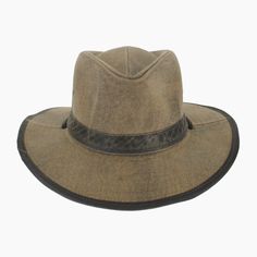 'The Buckthorn is well suited to the adventurous soul who craves a rugged hat for outdoor exploring. Made of waxed cotton that repels moisture, the Buckthorn is an outback safari style that features a vented modified teardrop crown for air flow. Trimmed with a faux leather hat band and matching brim edging, this sturdy hat will stay in place with its adjustable chin strap. Lightweight and pliable, the wide brim offer a hidden wire along the edge that can be hand shaped to meet your needs. *Exclu Canvas Hats With Flat Brim For Outdoor, Classic Brown Hat For Outdoor Activities, Safari Style Hat With Short Brim For Outdoor, Safari Style Hat With Flat Brim For Outdoor, Safari Style Flat Brim Hat For Outdoor, Outdoor Safari Hat With Short Brim, Safari Hat With Short Brim For Outdoor, Safari Hat With Flat Brim For Outdoor, Vintage Hats With Short Brim For Outdoor Activities