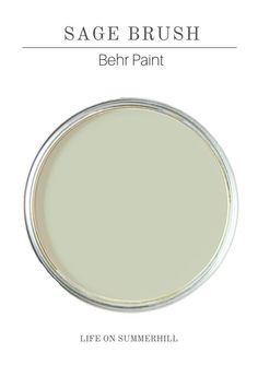 a white paint with the words sage brush on it and an image of a round