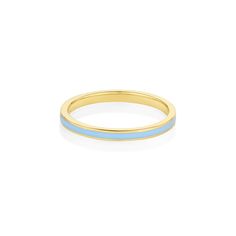 Something Blue Enamel Band [Yellow Gold] Wedding Stack, Marrow Fine, Dainty Engagement Rings, Stacking Bands, Wedding Anniversary Rings, Birthday Ring, Unique Wedding Bands, Natural Diamond Engagement Ring, Robins Egg Blue