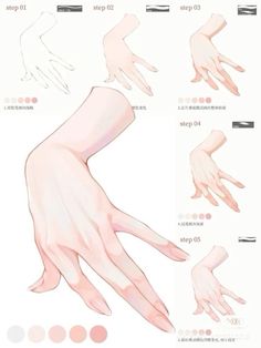 How To Color Hands Digital, Hand Shading Tutorial, Hand Rendering Tutorial, Render Skin Tutorial, Body Coloring Tutorial, How To Render Hands, Chinese Digital Art Tutorial, How To Shade Hands, Hand Shading Reference