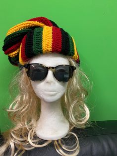 Big rasta crochet handmade dreadlock hat The hat is very big, length 40cm and it's suitable for large dreadlock hairstyles  It's made with the finest alize yarn  Material: 49%wool 51%acrylic Rasta Crochet, Rasta Beanie, Alize Yarn, Rasta Hat, Cat Beanie, Dreadlock Hairstyles, Crochet Handmade, Lives Matter, Creative Fashion