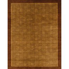 a brown and tan rug with squares on it