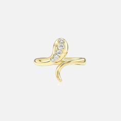 Snake Ring with Diamonds - At Present Ancient Greek Civilization, Greek Civilization, Snake Motif, Half Bezel Setting, Diamond Ear Cuff, Half Bezel, Snake Jewelry, Bezel Set Diamond, Prince Albert