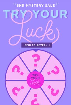 an advertisement for a psychic game called try your luck, which is featured in pink and purple