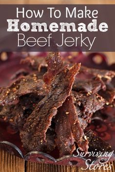 how to make homemade beef jelk recipe on a plate with the title overlay