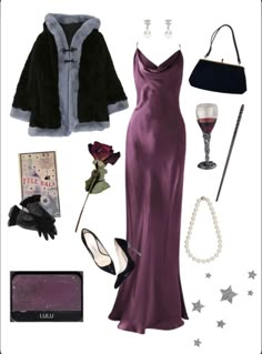 Dark Purple Dress, Hogwarts Outfits, Marauders Dr, Yule Ball, Purple Wine, Hogwarts Dr, Purple Outfits, Glam Dresses, Look Vintage