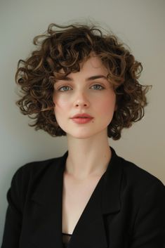 17 Short Haircuts for Curly Hair: Transform Your Look with These Stylish Cuts Short Curly Womens Hair, Short Layered Bob Curly Hair, Asymmetrical Bob Curly Hair, Short Curly Hair Side Part, Curly Perm Short, Short 3b Curly Haircuts, Round Curly Haircut, Curly Hair Short Styles, Short Curly Haircuts With Bangs