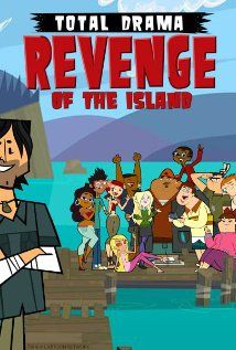 a man standing in front of a group of people on a dock with the title'total drama revenge of the island '