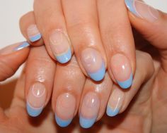 Ombre Nail Design, French Tip Nail Art, Nagel Tips, Blue Nail, Trendy Nail Art