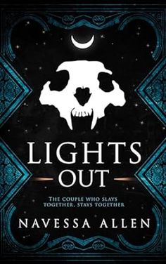 the cover of lights out by navesa allen, with an image of a skull on