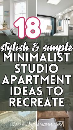 Minimalist Studio Apartment Ideas - 18 Genius Ways to Incorporate Minimalism in a Small Space - By Jessi Ann Small Places Ideas Tiny Apartments, Studio Apt Ideas Layout, Studio Type Condo Ideas Small Spaces, Apartment Lifestyle, Minimalist Studio Apartment