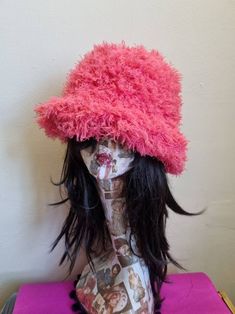 Frilly Pink Faux Fur Bucket Hat-festival Hat-floppy Hat-fur | Etsy Purple Bucket Hat, Red Bucket Hat, Rave Hats, Fuzzy Bucket Hat, Fur Bucket, Faux Fur Bucket Hat, Fur Bucket Hat, Red Fur, Faux Fur Hat