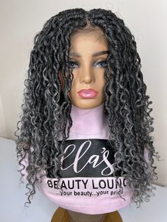 PLEASE NOTE: put your telephone number in the order message box as required for shipping. This item is new DESCRIPTION Made on a lace front wig Length: Shoulder-Bra Strap length Colour: Gray Baby hairs: yes This hair is synthetic from root to tip Comes with combs (if specified), elastic band, adjustable straps and stretchy cap (fits most head) Goddess Dreads, Loc Wig, Grey Hair Braids, Dread Wig, Small Box Braids, Easy Hairstyles For Long Hair, Braids Wig, Twist Braids, Crochet Braids