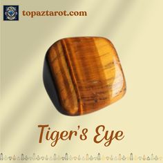 tiger's eye stone with the words tiger's eye on it