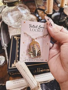 Spiritual Locket Necklace With Vintage Charm, Hades Persephone, Stephanie Garber, Enamel Locket, Book Locket, Hades And Persephone, Necklace Chain Lengths, Locket Necklace, Greek Mythology